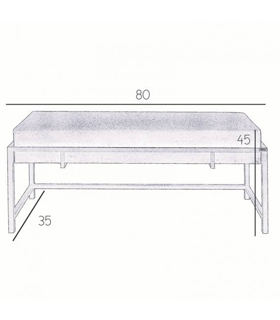Suoliukas DUVAL 80x35 beige/auksinės kojos