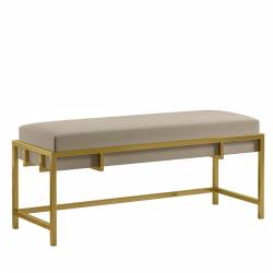 Suoliukas DUVAL 100x35 beige/auksinės kojos