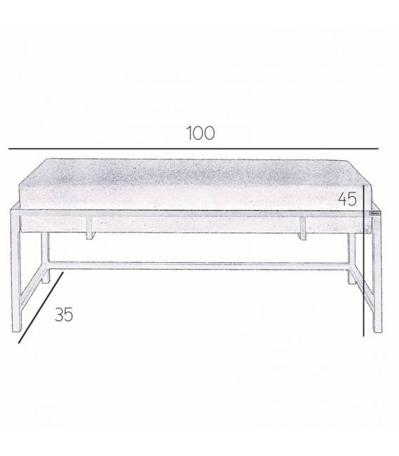 Suoliukas DUVAL 100x35 beige/auksinės kojos