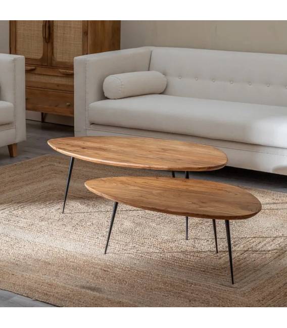 Kavos staliukų komplektas ACACIA WOOD rudas (2 vnt.)