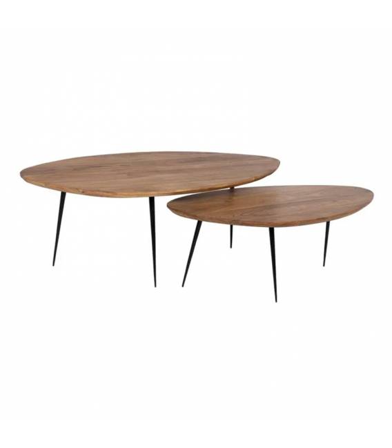 Kavos staliukų komplektas ACACIA WOOD rudas (2 vnt.)
