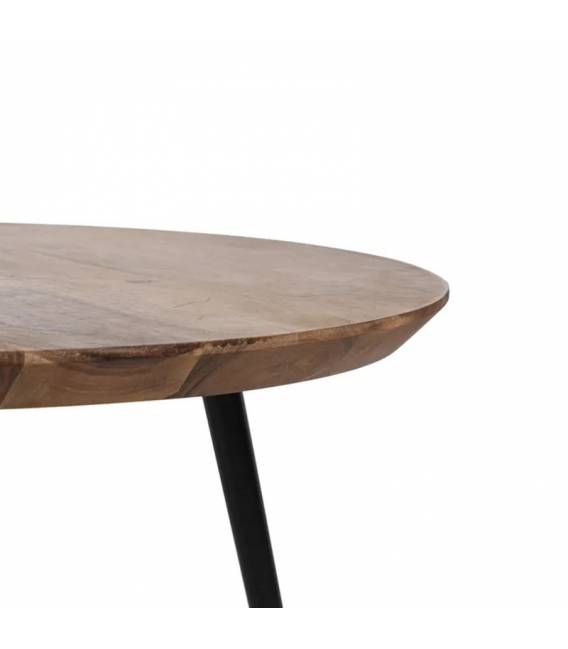 Šoninių staliukų komplektas ACACIA WOOD Ø50 rudas (3 vnt.)