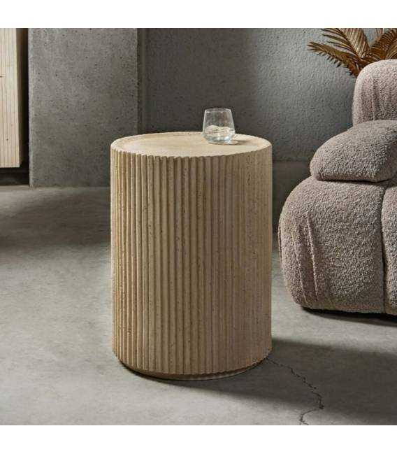Šoninis staliukas PILLAR Ø42 beige