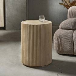 Šoninis staliukas PILLAR Ø42 beige