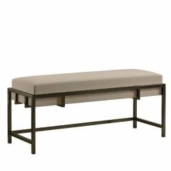 Suoliukas DUVAL 80x35 beige/juodos kojelės