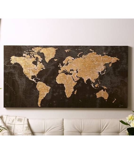 Paveikslas MAPA MUNDI 140x70 auksinis/rudas