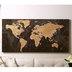 Paveikslas MAPA MUNDI 140x70 auksinis/rudas