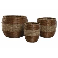 Vazonų komplektas NATURAL BROWN rudi (3 vnt.)
