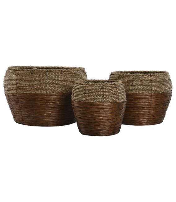 Vazonų komplektas NATURAL FIBER rudi (3 vnt.)