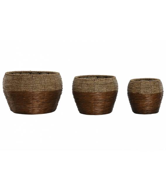 Vazonų komplektas NATURAL FIBER rudi (3 vnt.)