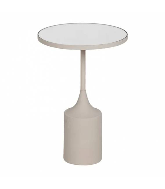 Šoninis staliukas WHITE CRISTAL Ø35 baltas