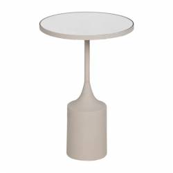 Šoninis staliukas WHITE CRISTAL Ø35 baltas