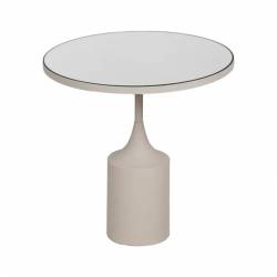Šoninis staliukas WHITE CRISTAL Ø45 baltas