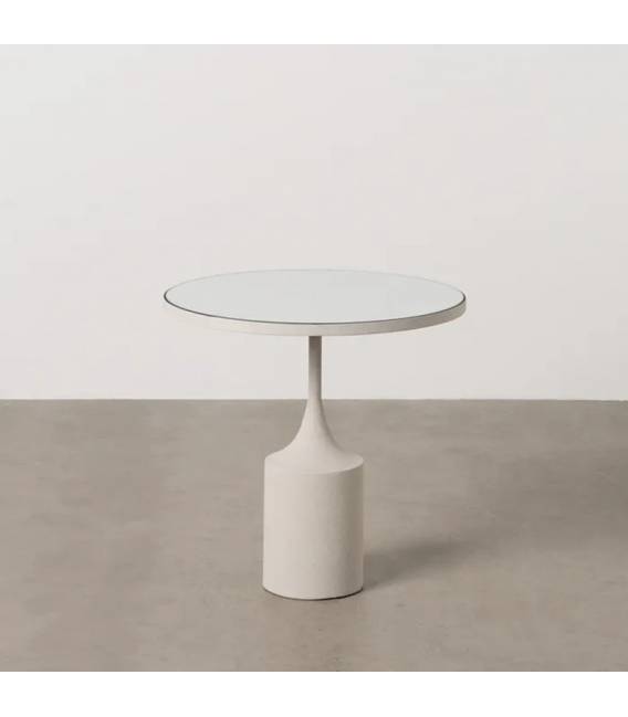 Šoninis staliukas WHITE CRISTAL Ø45 baltas