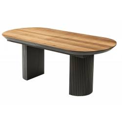 Išskleidžiamas stalas TEMPO 180(260)x103 american walnut / juodos kojos