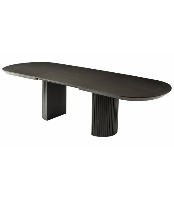 Išskleidžiamas stalas TEMPO 180(260)x103 black beton