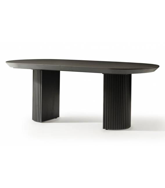 Išskleidžiamas stalas TEMPO 180(260)x103 black beton
