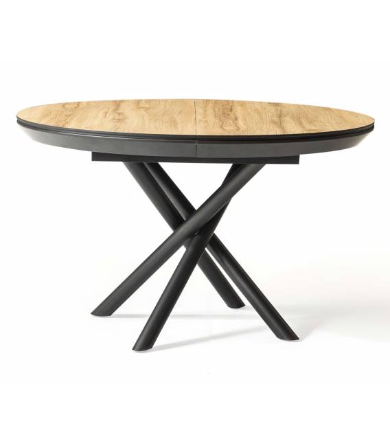 Išskleidžiamas stalas OCEAN Ø120(163) legnano/ black