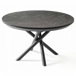 Išskleidžiamas stalas OCEAN Ø120(163) royal marble / juoda koja