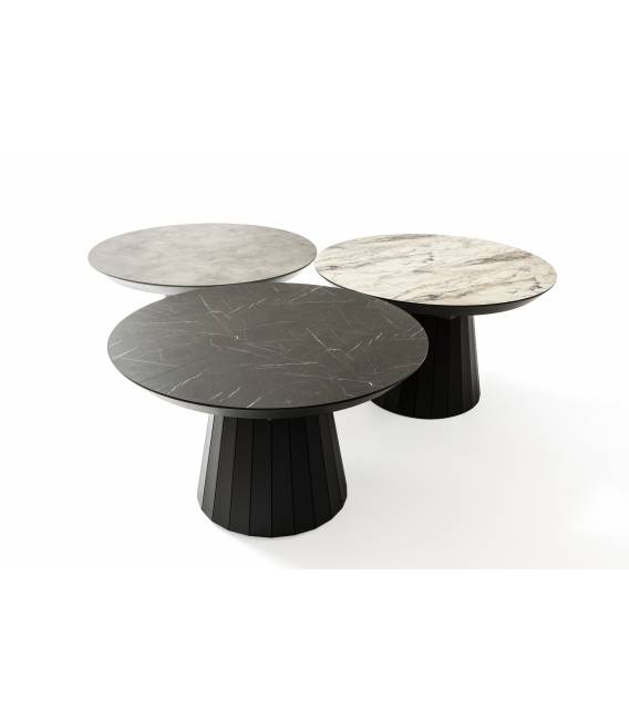 Išskleidžiamas stalas JAZZ Ø120(163) royal marble/ black