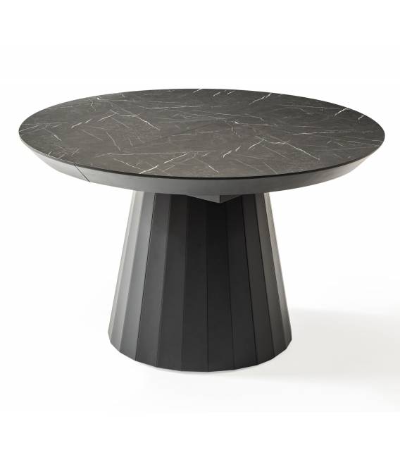 Išskleidžiamas stalas JAZZ Ø120(163) royal marble/ black