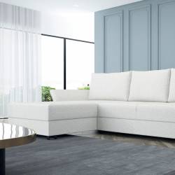 Minkštas kampas DAVOS 251x182 baltas