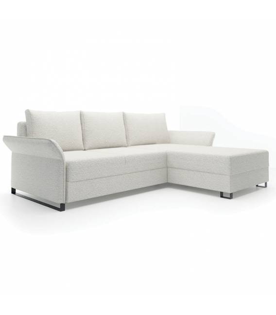 Minkštas kampas DAVOS 251x182 baltas