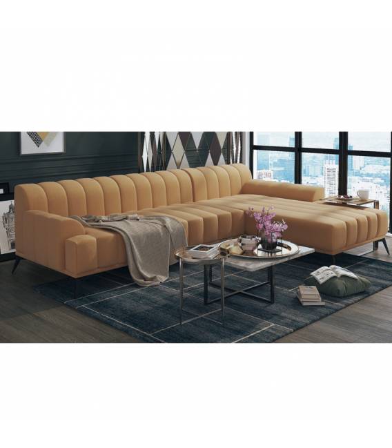 Minkštas kampas CAMEL 282x183 rusvas