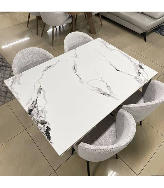 Išskleidžiamas stalas OTEO 130(200)x90 baltai margas