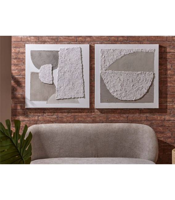 Paveikslas QUADRO-A 60x60 balta/pilka