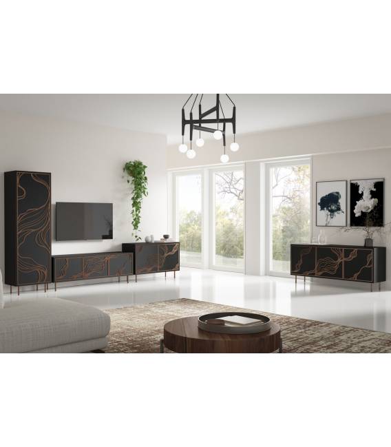 TV spintelė LUARIS 161x38 juoda