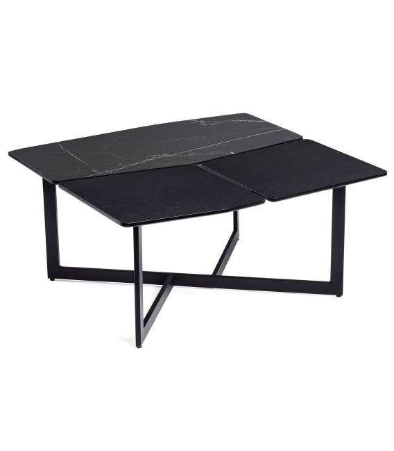 Kavos staliukas TITO 90x88 juodas su baltu