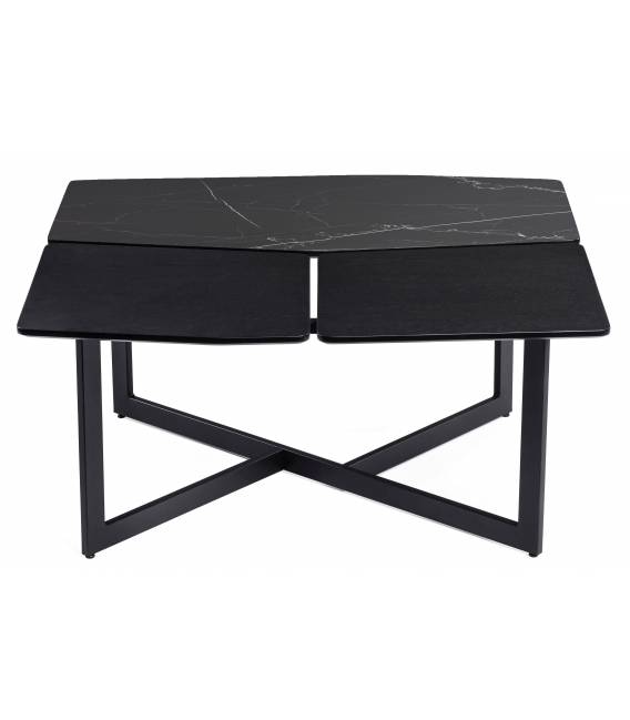 Kavos staliukas TITO 90x88 juodas su baltu