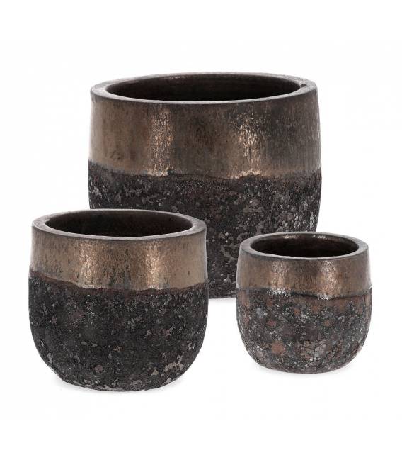 Vazonas RUSTY 27x24 juodas/rudas
