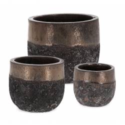 Vazonas RUSTY 27x24 juodas/rudas