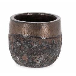 Vazonas RUSTY 21x19 juodas/rudas