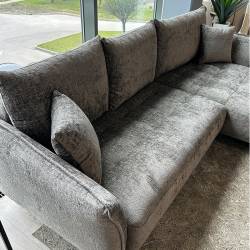 Minkštas kampas LARI 290x160 pilkai rudas