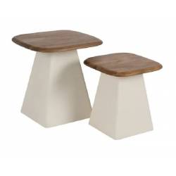 Šoninių staliukų komplektas MUSHROOM rudas (2vnt.)