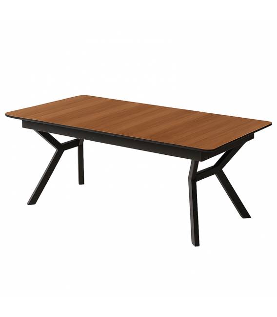 Išskleidžiamas stalas PAPAYA 162(228)x90 american walnut/ black