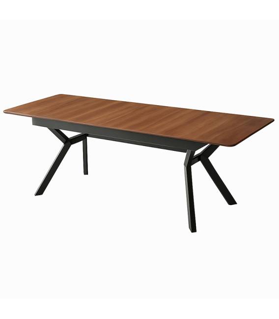 Išskleidžiamas stalas PAPAYA 162(228)x90 american walnut/ black