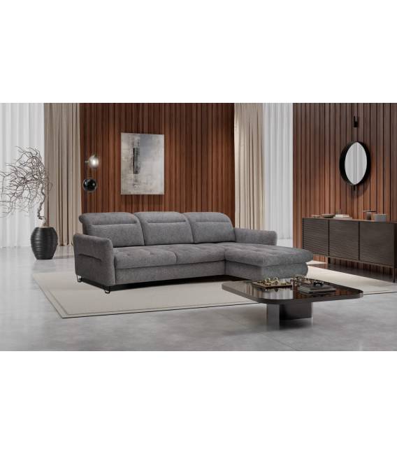 Minkštas kampas FIESTA 255x189 tamsiai pilkas