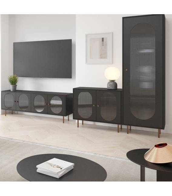 TV spintelė TELVI 161x38 juoda