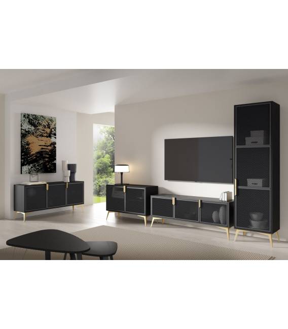 TV spintelė VARIO 161x38 juoda