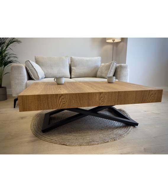 Transformuojamas kavos staliukas EXALTO 120(210)x80 oak veneer