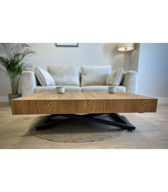 Transformuojamas kavos staliukas EXALTO 120(210)x80 oak veneer