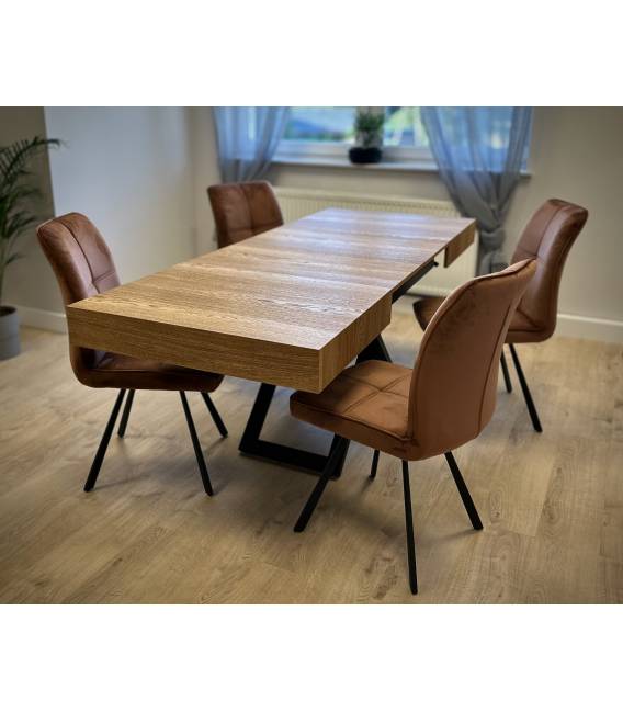 Transformuojamas kavos staliukas EXALTO 120(210)x80 oak veneer