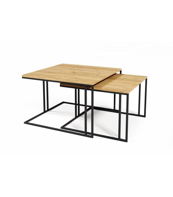 Kavos staliukų komplektas ASTO 76x66 sonoma (2vnt.)