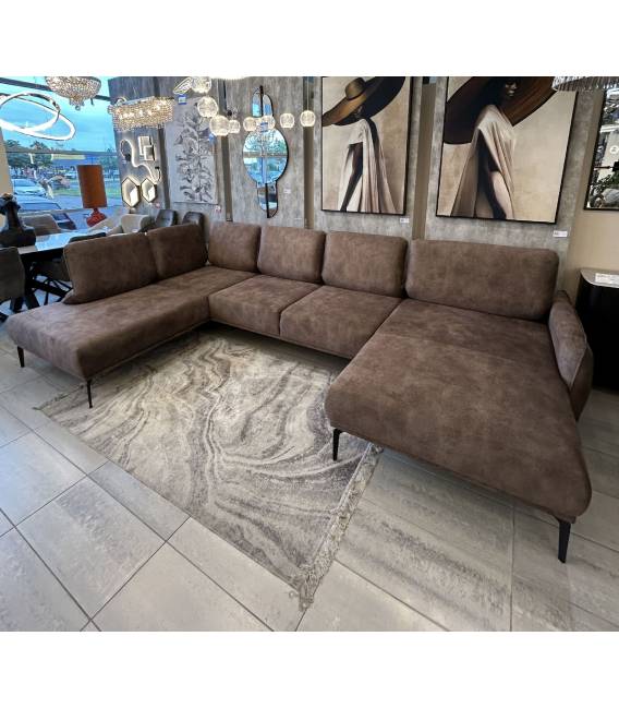 Minkštas kampas STORM XL 387x231 rudas