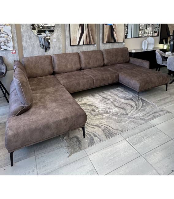 Minkštas kampas STORM XL 387x231 rudas