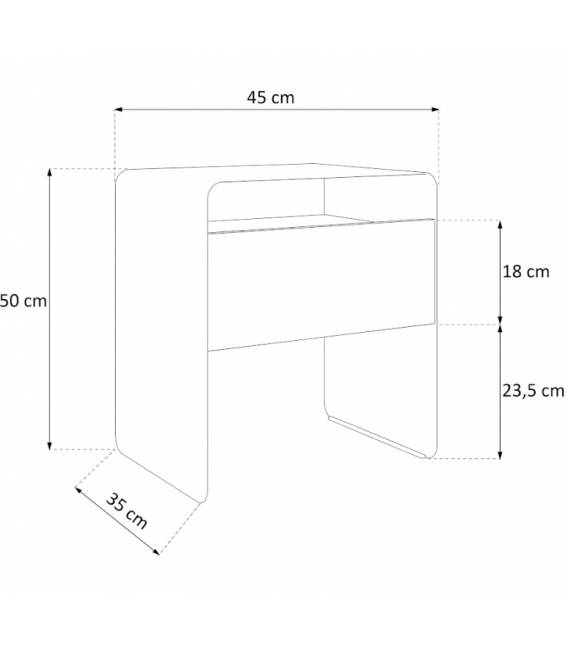 Naktinis staliukas RISOR 45x35 kašmyro/juodas